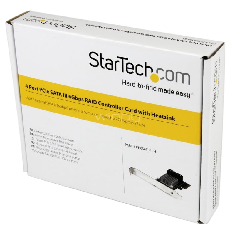 Tarjeta Adaptadora Controladora PCI Express PCI-E SATA 3 III 6Gbps RAID 4 Puertos con HyperDuo - StarTech