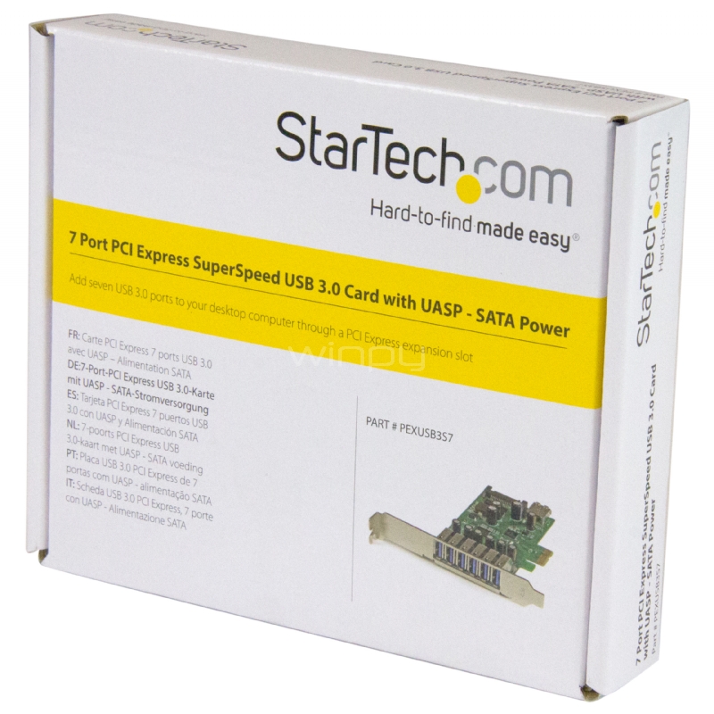 Adaptador tarjeta PCI Express de 7 puertos USB 3.0 con perfil bajo o completo - StarTech