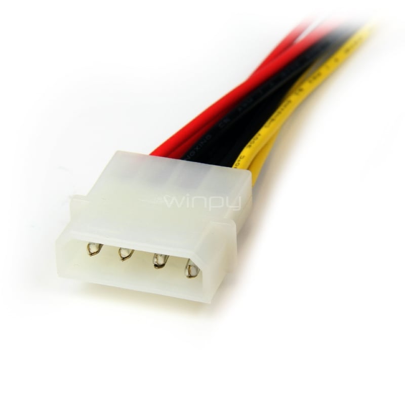Adaptador Cable Divisor Molex 4 Pines a SATA - 2x Hembra SATA y 1x Macho LP4 - StarTech