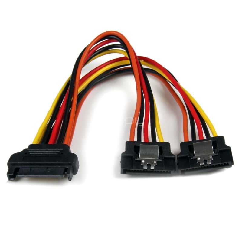 Cable 0,15m Adaptador Bifurcador Divisor Splitter Alimentación SATA Latching Cierre Pestillo - 2x Hembra - StarTech
