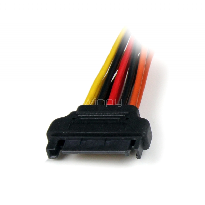 Cable 0,15m Adaptador Bifurcador Divisor Splitter Alimentación SATA Latching Cierre Pestillo - 2x Hembra - StarTech
