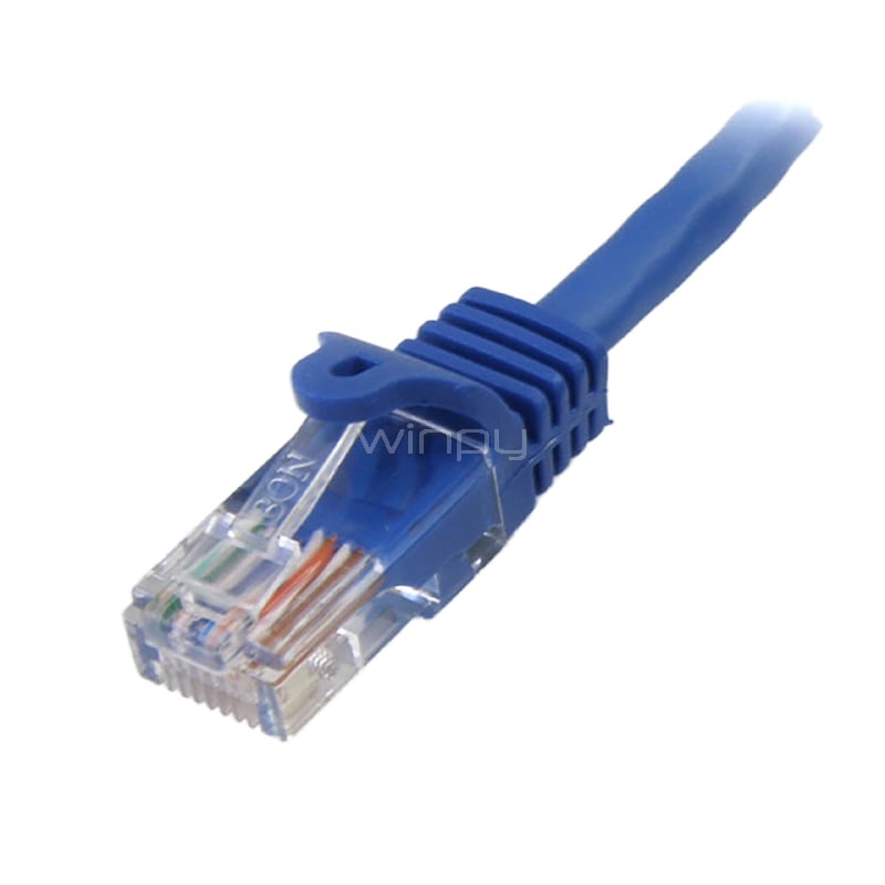 cable de red 2.1m categoría cat5e utp rj45 gigabit ethernet patch moldeado snagless - azul - startech