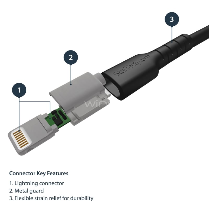 Cable de 2m USB a Lightning - Certificado MFi - Negro - StarTech