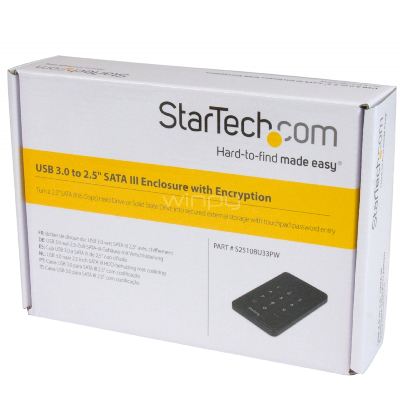 Gabinete Cofre USB 3.0 encriptada para disco duro de 2,5 pulgadas SATA III - StarTech