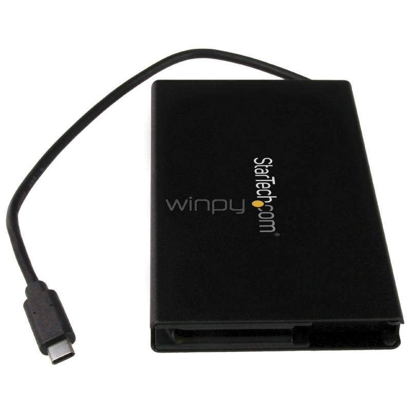 Cofre Gabinete USB 3.1 (10Gbps) con Cable USB-C Integrado para Unidades SATA de DD/SSD de 2,5