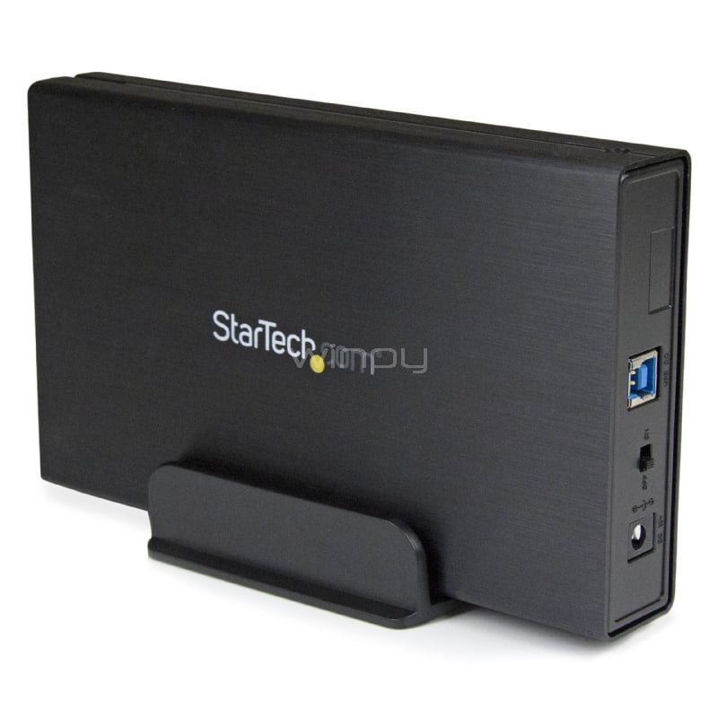 Gabinete Cofre Carcasa USB 3.0 de Disco Duro SATA 3 III 6Gbps de 3,5 Pulgadas Externo con UASP - Aluminio Negro - StarTech