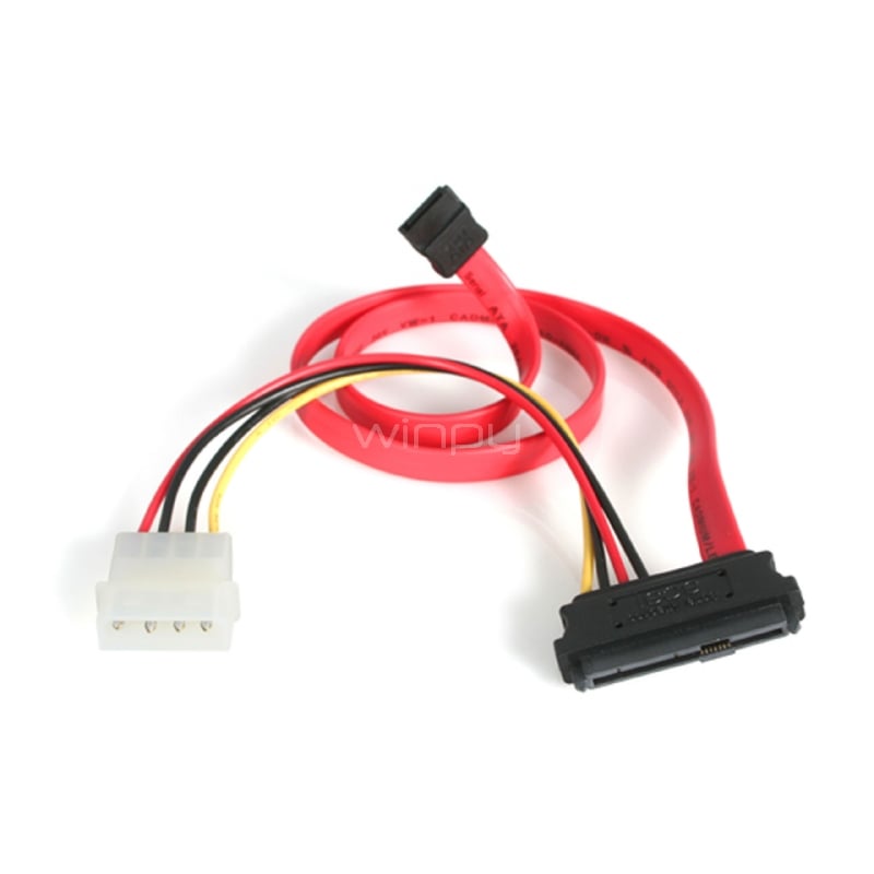 Adaptador Cable de 45cm Divisor SAS 29 Pines a Molex Macho LP4 y SATA - SFF-8482 - StarTech