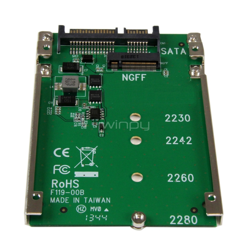Adaptador Conversor SSD M.2 NGFF a SATA de 2,5 Pulgadas - Convertidor M2 a SATA - StarTech