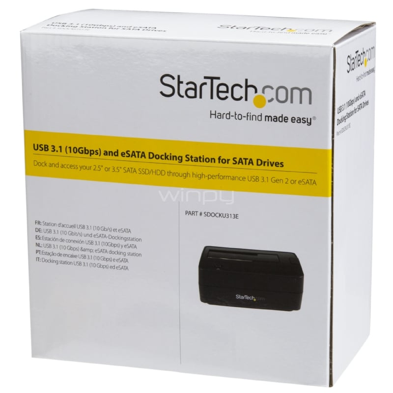 Docking Station USB 3.1 para Unidades SATA de 2,5 y 3,5 Pulgadas - Replicador de Puertos USB-A USB-C o eSATA - StarTech
