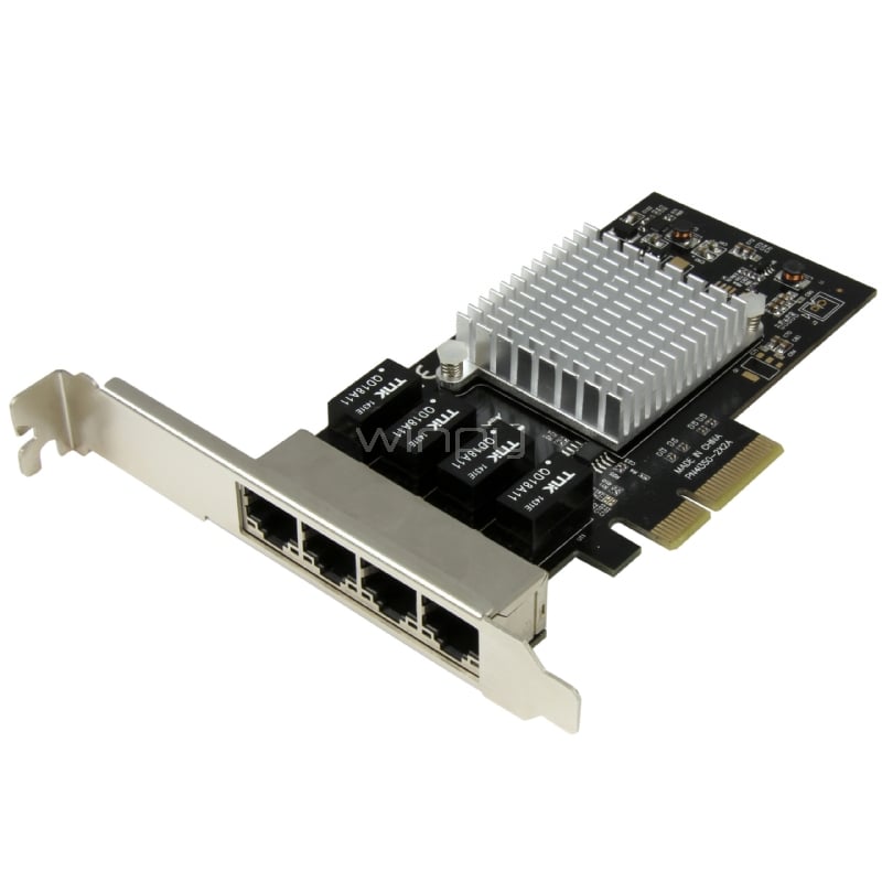 Tarjeta de Red PCI Express Ethernet Gigabit con 4 Puertos RJ45 Chipset Intel i350 - StarTech