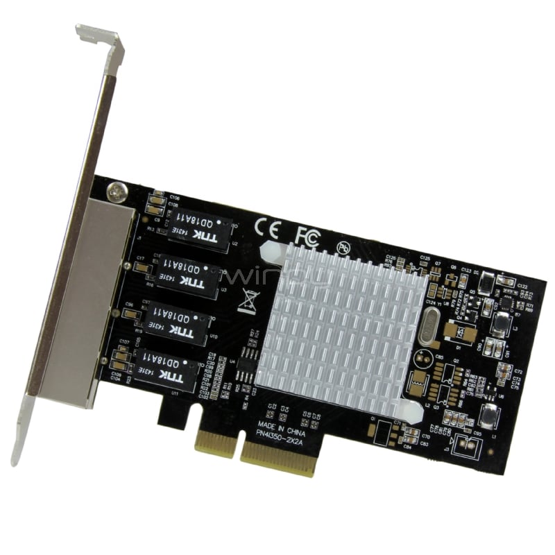 Tarjeta de Red PCI Express Ethernet Gigabit con 4 Puertos RJ45 Chipset Intel i350 - StarTech