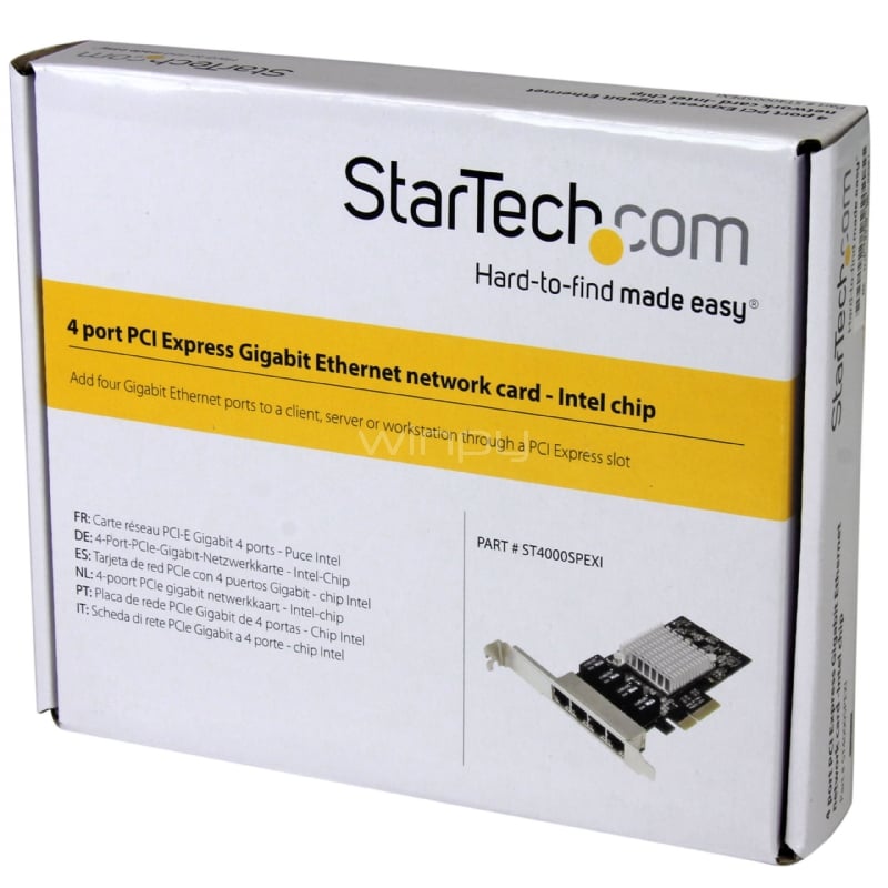 Tarjeta de Red PCI Express Ethernet Gigabit con 4 Puertos RJ45 Chipset Intel i350 - StarTech