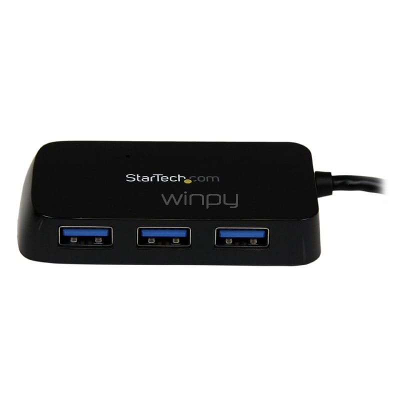 Adaptador Concentrador Hub  USB 3.0 Super Speed para Notebook de 4 Puertos Salidas - Negro - StarTech