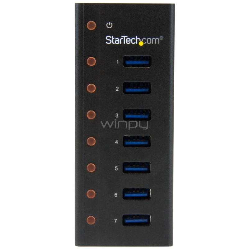 Concentrador USB 3.0 de 7 Puertos con Gabinete de Metal - Hub de