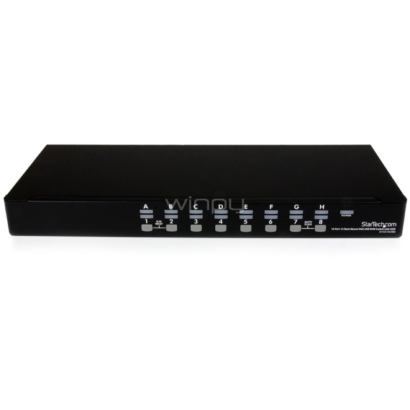 Conmutador Switch KVM 1U OSD y Cables 16 puertos USB A Video VGA HD15 - StarTech