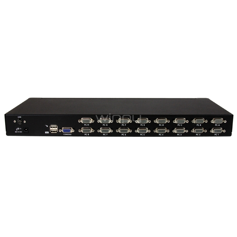 Conmutador Switch KVM 1U OSD y Cables 16 puertos USB A Video VGA HD15 - StarTech