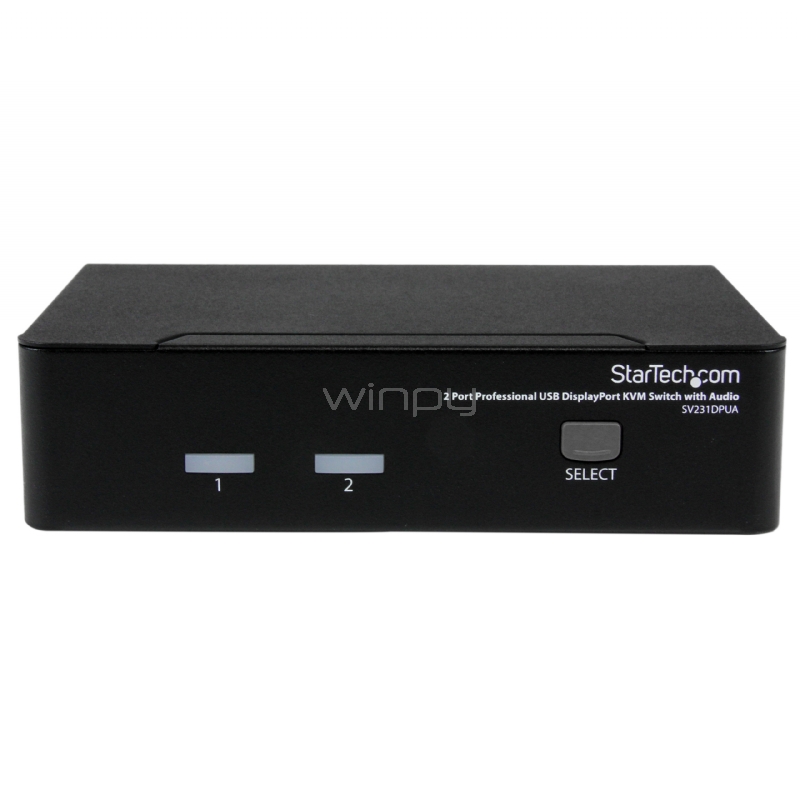 Conmutador Switch Profesional KVM 2 Puertos Video DisplayPort - USB con Audio - 2560x1600 - StarTech