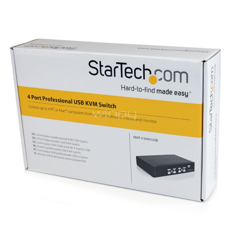Conmutador Switch Profesional  KVM 4 Puertos Video VGA - USB - Hasta 1920x1440 - StarTech
