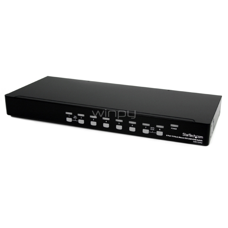 Switch Conmutador KVM DVI USB de 8 puertos para Rack 1U - StarTech
