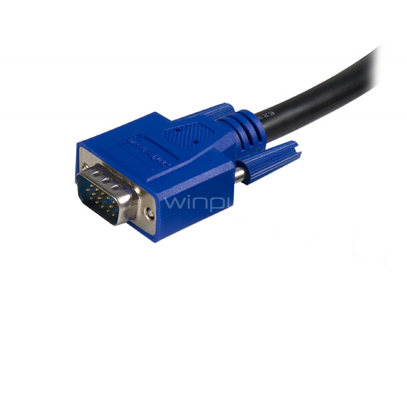 Cable KVM de 1,8m Todo en Uno VGA USB A USB B HD15 - 6ft Pies 2 en 1 - StarTech