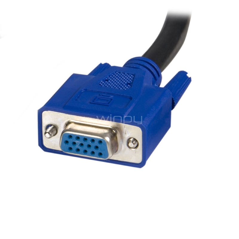 Cable KVM de 1,8m Todo en Uno VGA USB A USB B HD15 - 6ft Pies 2 en 1 - StarTech