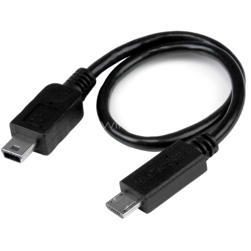 Cable USB OTG de 20cm - Cable Adaptador Micro USB a Mini USB - Macho a Macho - Cable para Dispositivos Móviles - StarTech