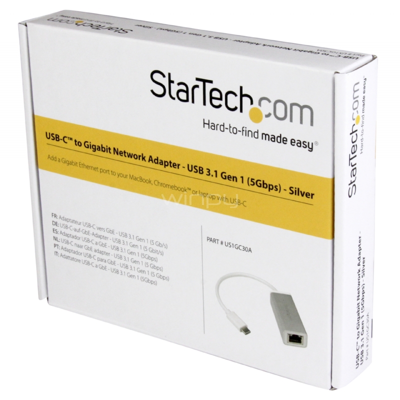 Adaptador de red USB-C a Gigabit - Plateado - StarTech