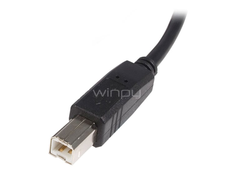 Cable USB de 2m para Impresora - USB A Macho a USB B Macho - Adaptador Negro - StarTech