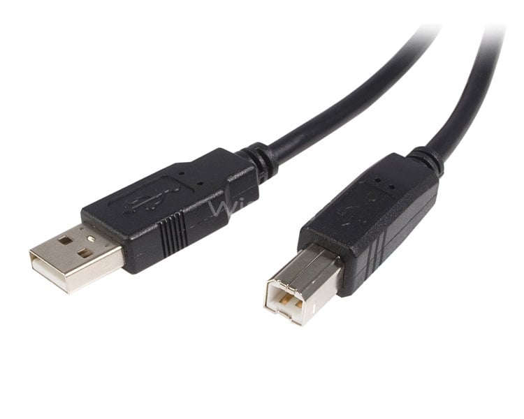 Cable USB de 3m para Impresora - 1x USB A Macho - 1x USB B Macho - Adaptador Negro - StarTech