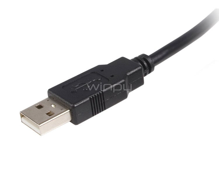 Cable USB de 3m para Impresora - 1x USB A Macho - 1x USB B Macho - Adaptador Negro - StarTech