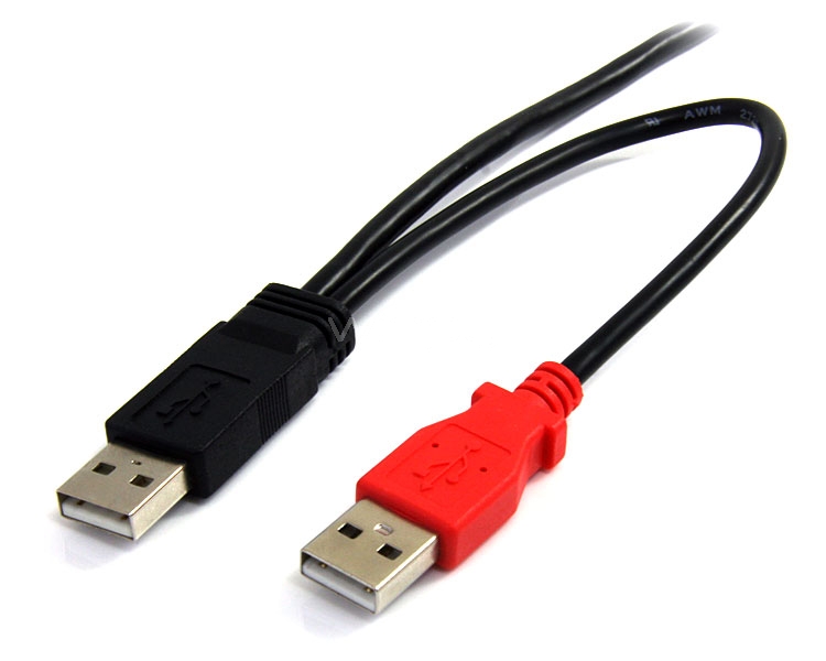 Cable de 1,8m USB 2.0 en Y para Discos Duros Externos - Cable Mini B a 2x USB A - StarTech