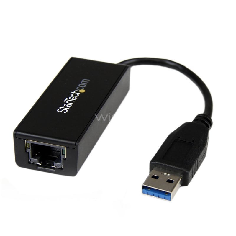 Adaptador Tarjeta de Red Externa NIC USB 3.0 a 1 Puerto Gigabit Ethernet 1Gbps RJ45 USBA Negro - StarTech