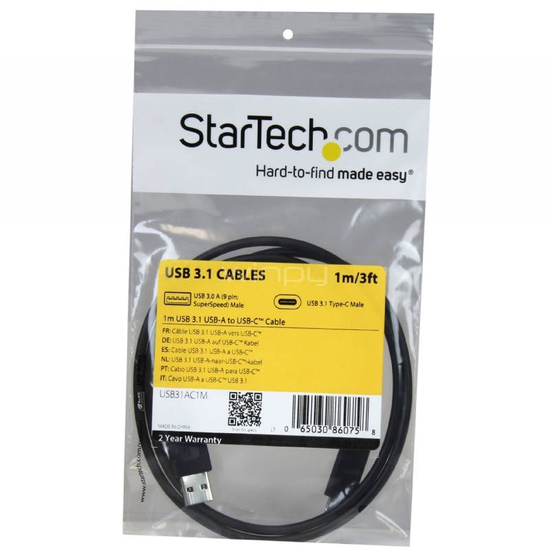 Cable USB Type-C de 1m - USB 3.1 Tipo A a USB-C - StarTech