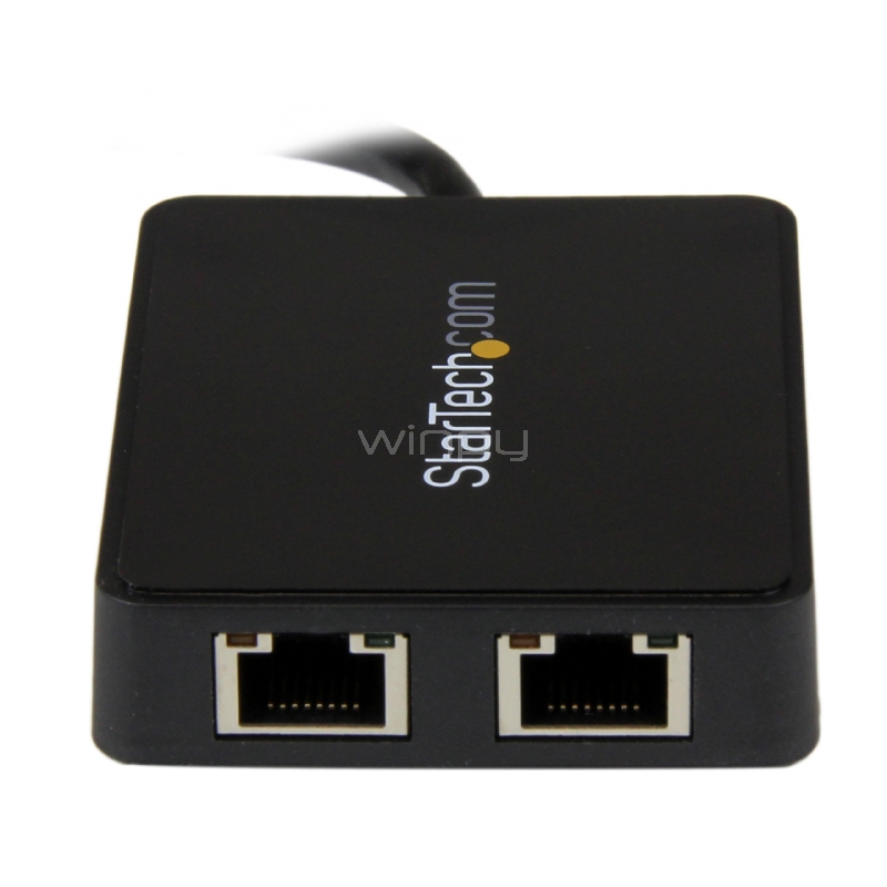 Adaptador Tarjeta de Red NIC Externa USB 3.0 2 Puertos Gigabit Ethernet RJ45 y Puerto USB - StarTech