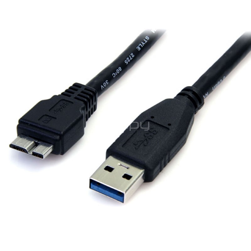 Cable 50cm USB 3.0 Super Speed SS Micro USB B Macho a USB A Macho Adaptador - Negro - StarTech