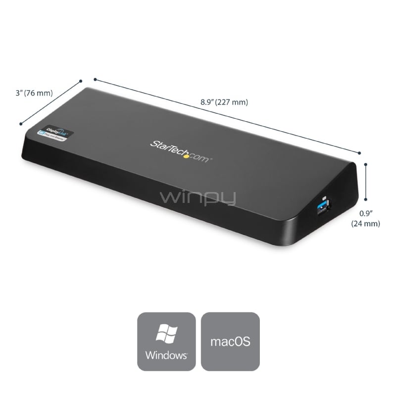 Docking Station USB 3.0 para Dos Monitores con HDMI y DisplayPort 4K - StarTech