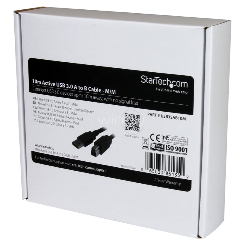 Cable Activo USB 3.0 SuperSpeed de 10 metros - A Macho a B Macho - StarTech