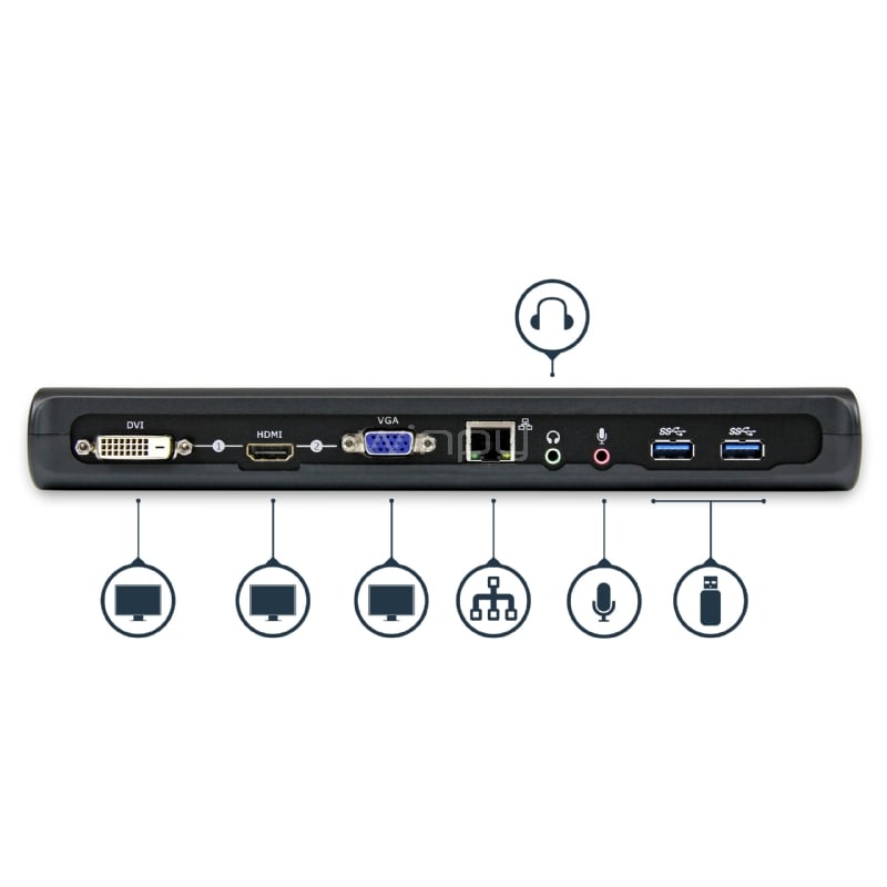 Docking Station USB 3.0 para Dos Pantallas con HDMI y DVI/VGA - StarTech