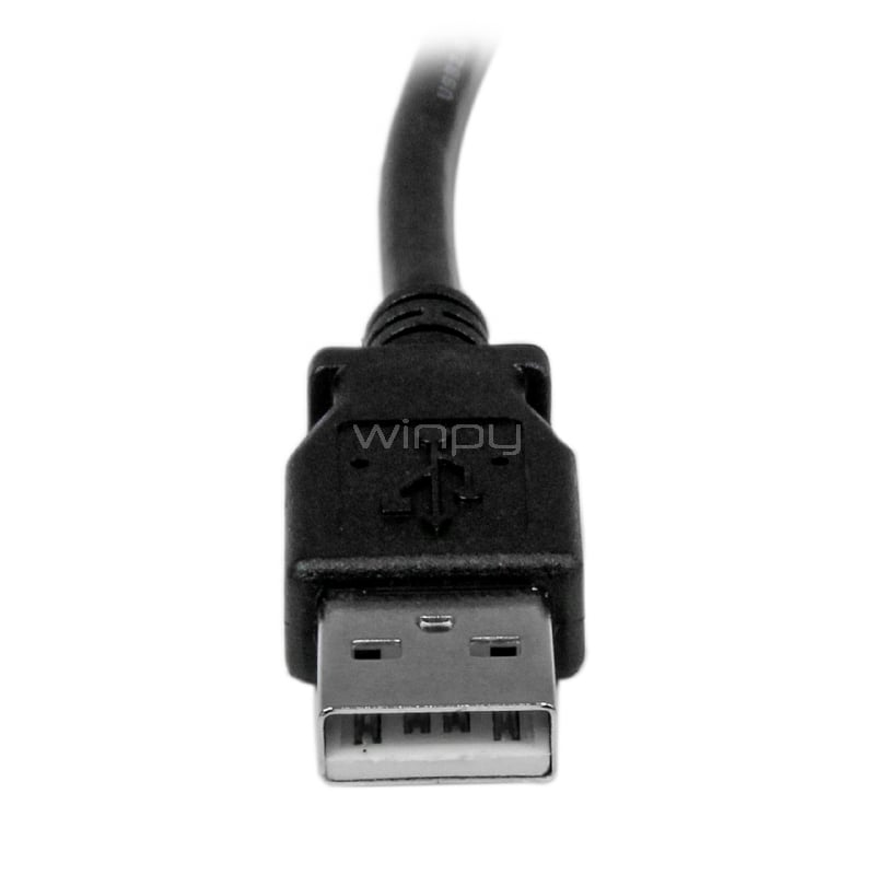 Cable Adaptador USB 1m para Impresora Acodado - 1x USB A Macho - 1x USB B Macho en Ángulo Derecho - StarTech