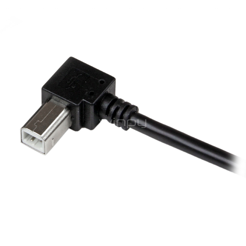 Cable Adaptador USB 1m para Impresora Acodado - 1x USB A Macho - 1x USB B Macho en Ángulo Derecho - StarTech