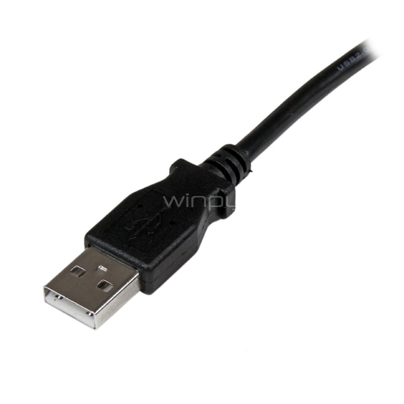 Cable Adaptador USB 2m para Impresora Acodado - 1x USB A Macho - 1x USB B Macho en Ángulo Derecho - StarTech