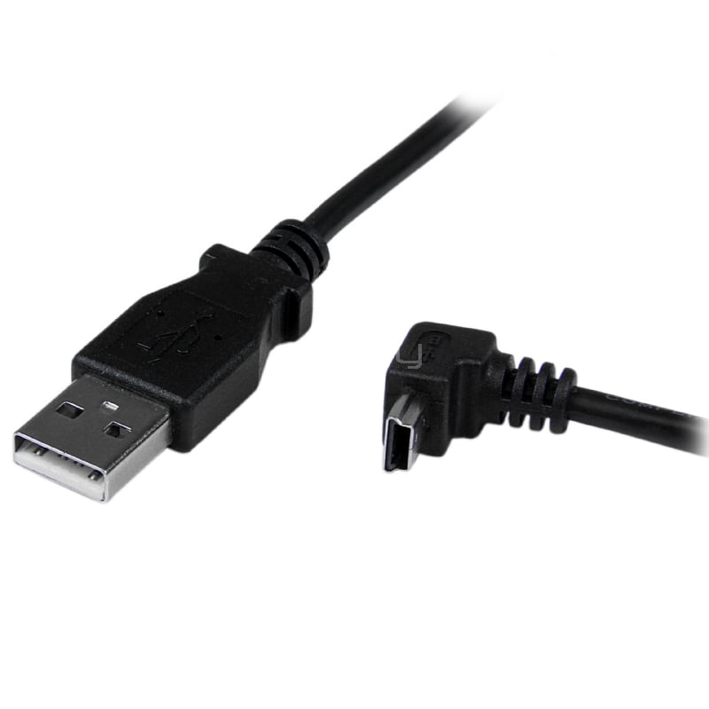 Cable Adaptador 2m USB A Macho a Mini USB B Macho Acodado en Ángulo hacia Abajo - Negro - StarTech