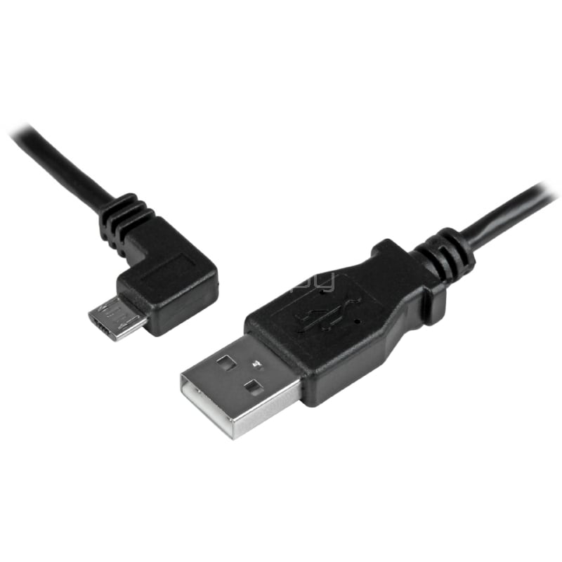 Cable de 1m Micro USB con conector acodado a la izquierda - Cable de Carga y Sincronización - StarTech