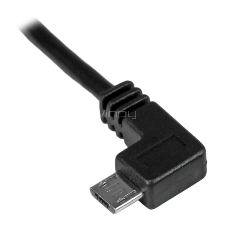 Cable de 1m Micro USB con conector acodado a la izquierda - Cable de Carga y Sincronización - StarTech