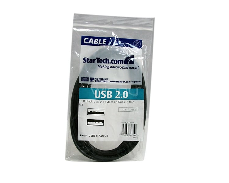Cable de 3m de Extensión Alargador USB 2.0 USB A Macho a USB A Hembra - Negro - StarTech