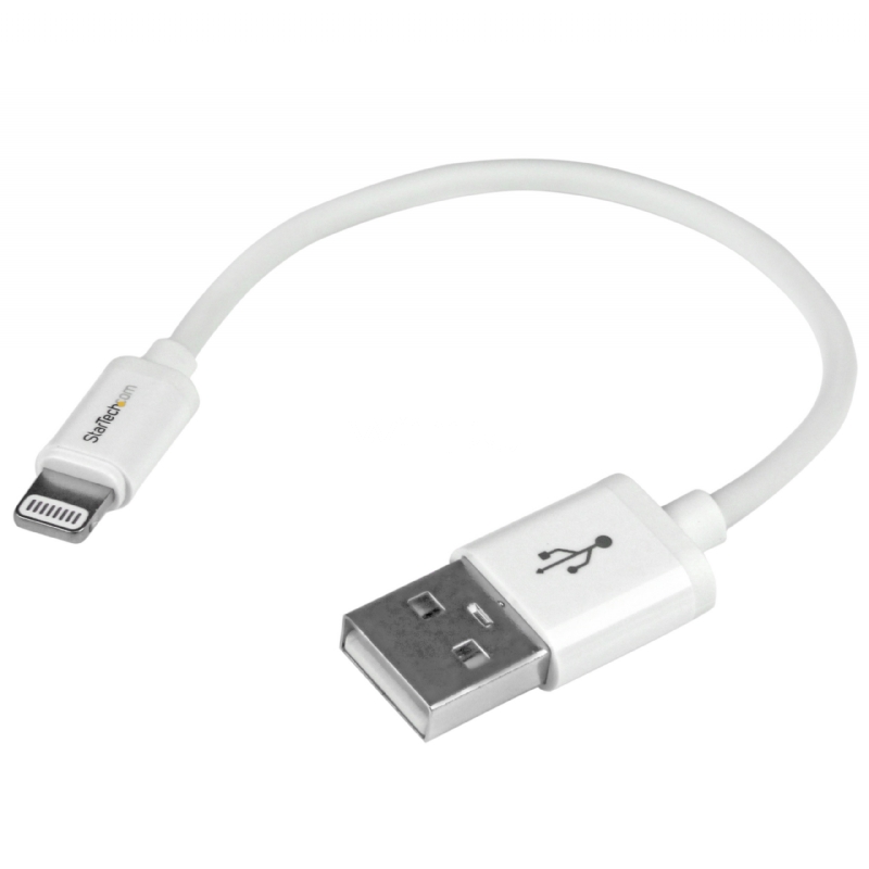 Cable 15cm Lightning 8 Pin a USB A 2.0 para Apple iPod iPhone iPad - Blanco - StarTech
