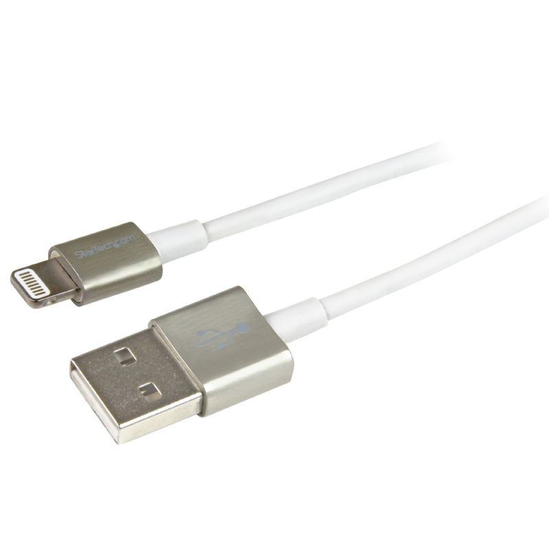 Cable Premium USB a Lightning de 1m con Conectores de Metal - Blanco - StarTech