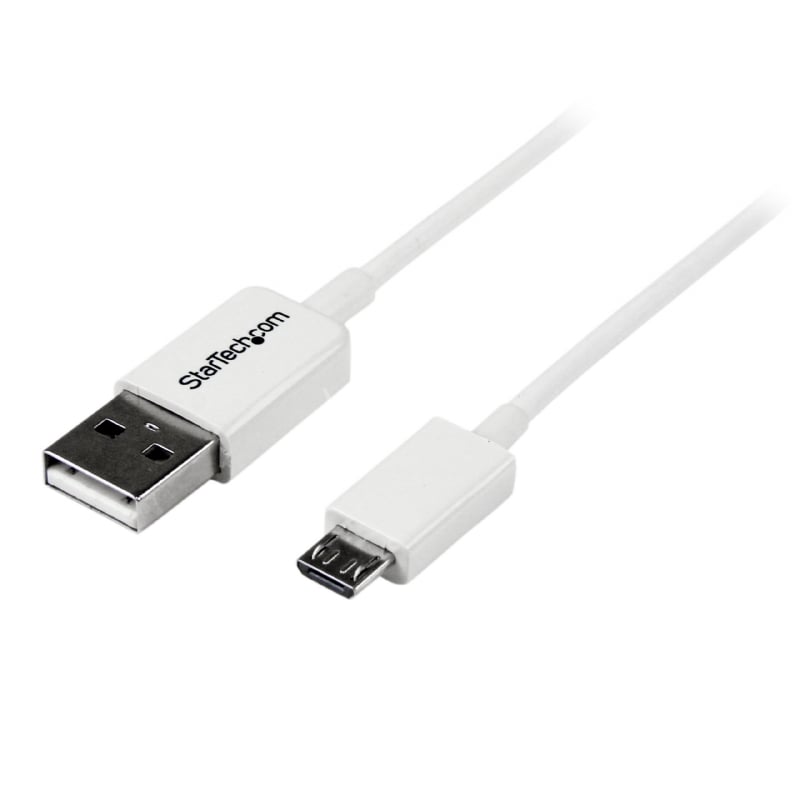 Cable Adaptador 1m USB A Macho a Micro USB B Macho para Teléfono Móvil Smartphone - Blanco - StarTech