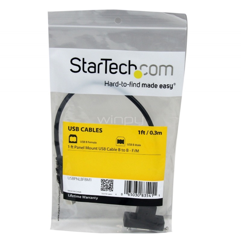 Cable USB de Montaje en Panel  USB B a USB B de 30cm - Hembra a Macho - StarTech