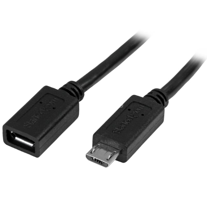 Cable de 50cm Micro USB de Extensión - Alargador Micro USB 2.0 Macho a Hembra - StarTech